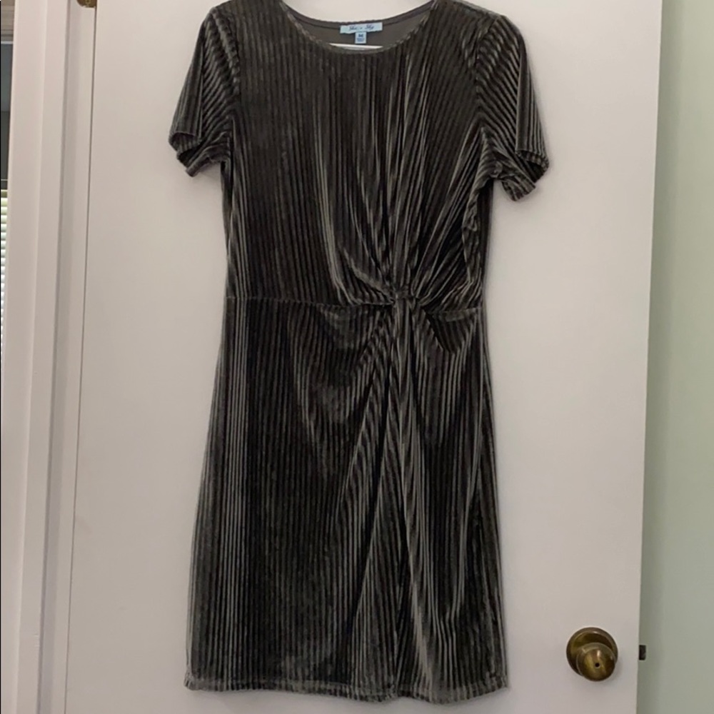 She & sky velvet dress.